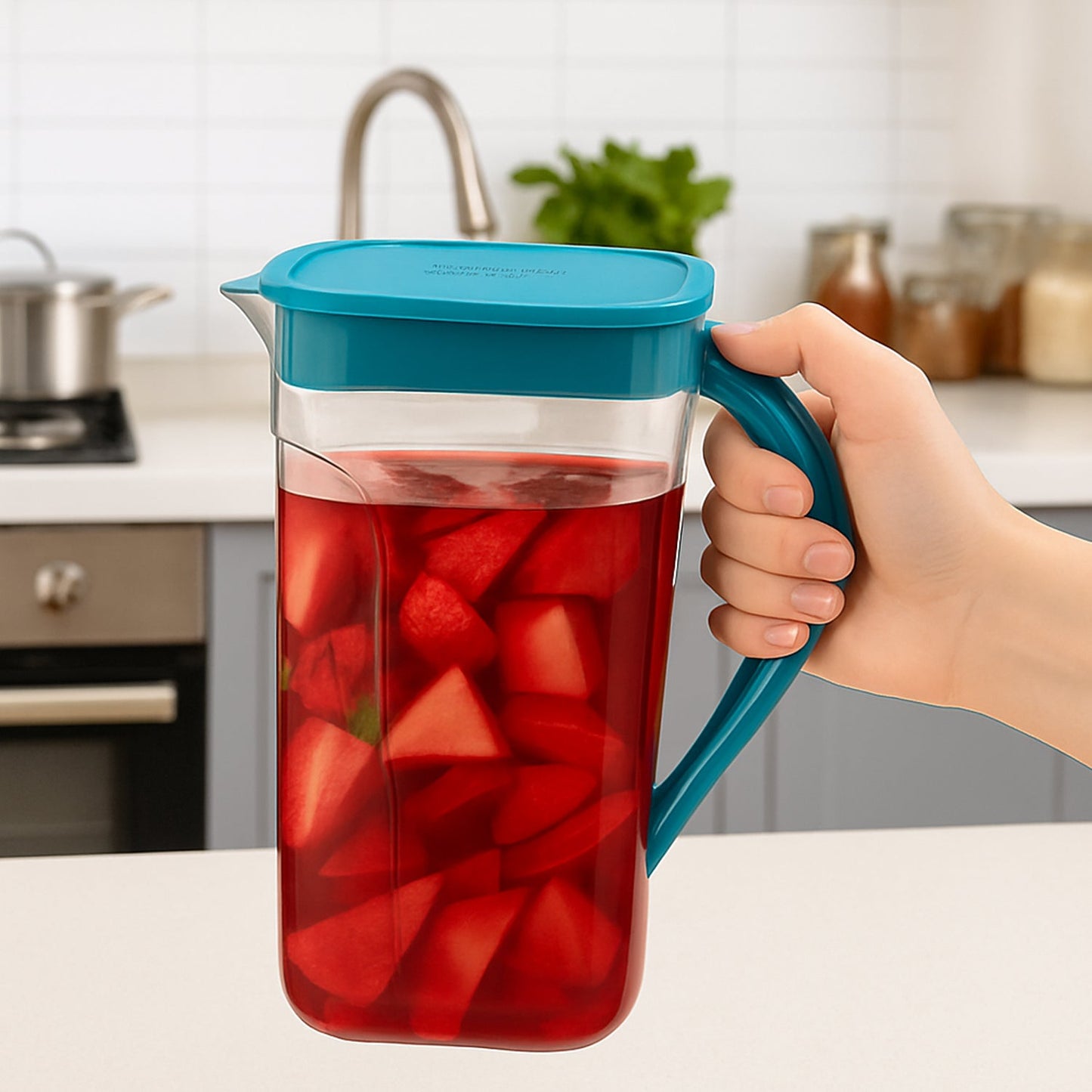 Supermom Plastic Marina Jug with 6 Glass Set