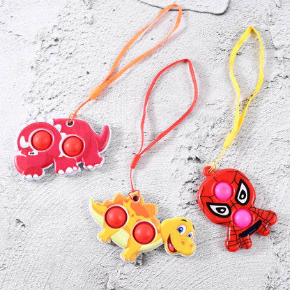 Silicone Push Pop Bubble Fidget Toy Keychain (1 Pc)