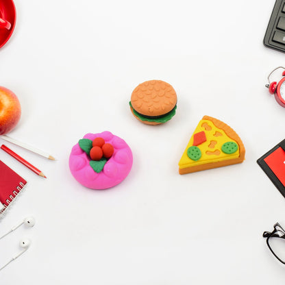 3D Food-Shaped Colorful Eraser Set – Cute Novelty Mini Erasers for Kids (5 Pc Set)