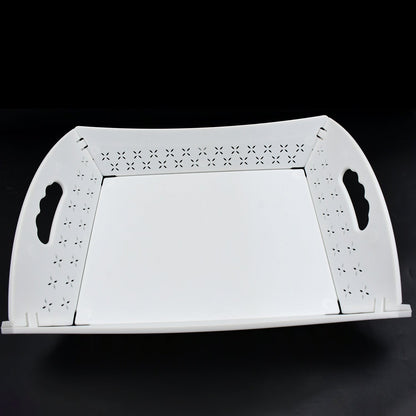 Foldable Plastic Serving Tray - Portable with Handle for Kitchen & Dining (1pc)