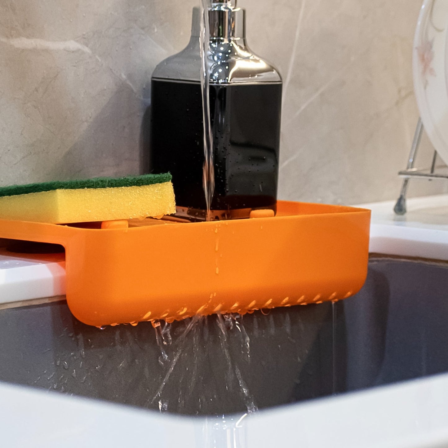 MULTI FUNCTIONAL DRAINER SHELF SINK STORAGE HOLDER Sink Colander Strainer (1 Pc)