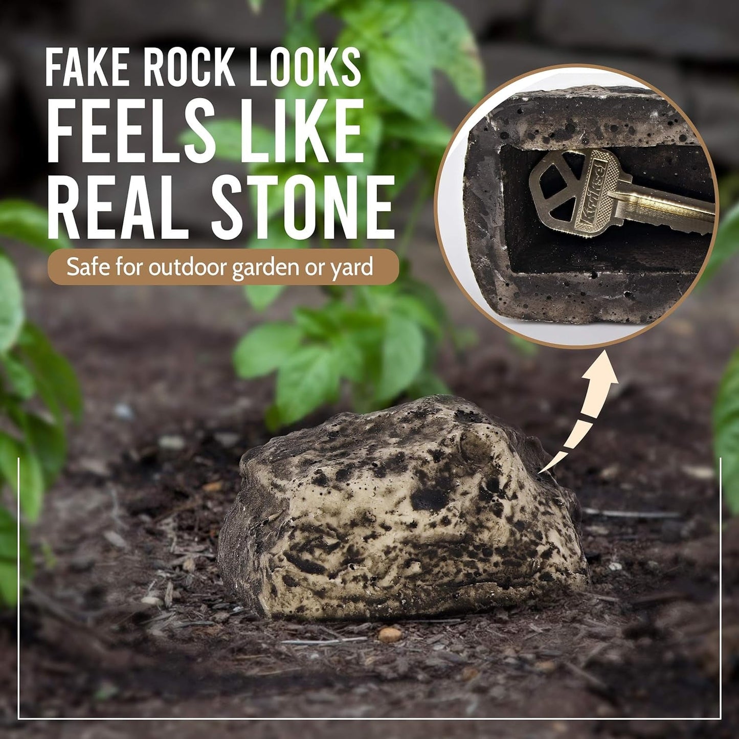 Realistic Fake Rock Key Hider – Weatherproof Outdoor Key Storage Emergencies (1 Pc)