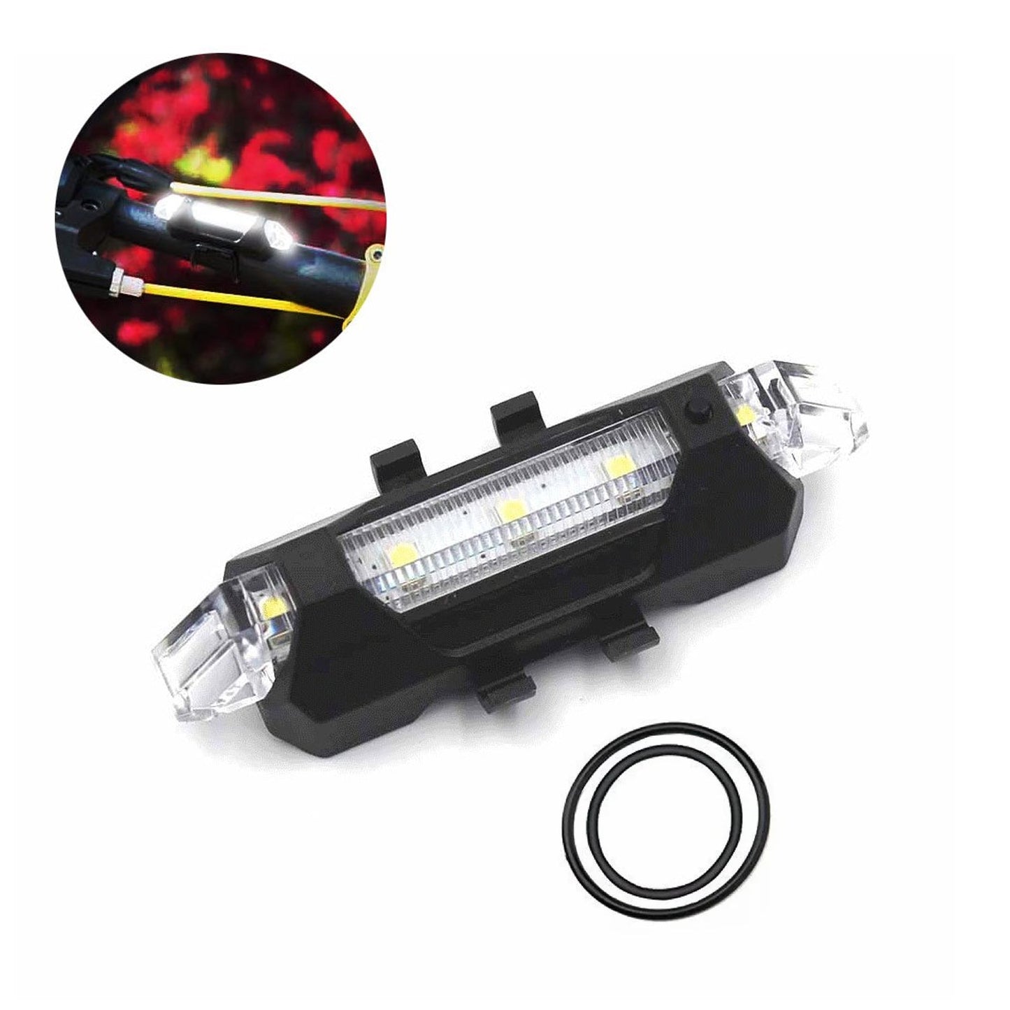 Rechargeable LED Bicycle Front & Rear Safety Light (1 Pc)
