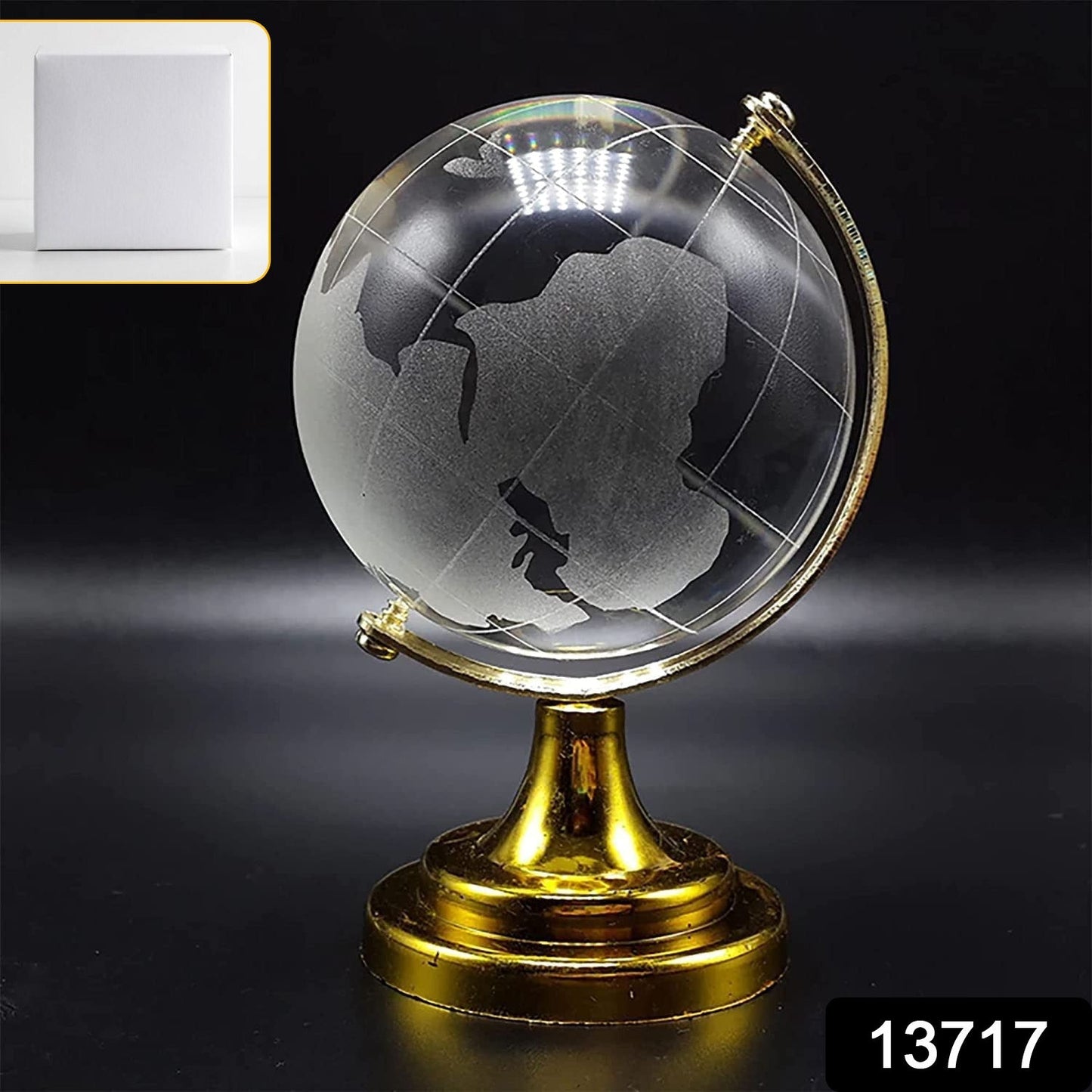 World Map with Golden Stand