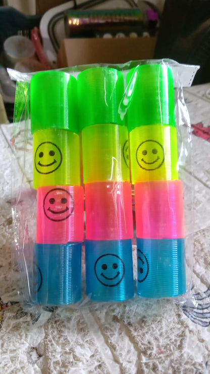 Multicolor Magic Smiley Spring, Spring Toys, Slinky spring toy(12 Pcs Set)