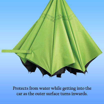 Foldable UV & Rain Umbrella with C-Shaped Handle – Kids (1 Pc / Mix Color)