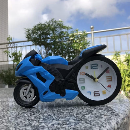 Retro Motorcycle Alarm Clock – Novelty Bike Engine Style Desk Clock