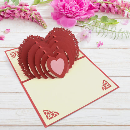 3D -Up Greeting Card (1 Pc): Birthday, Love, Christmas