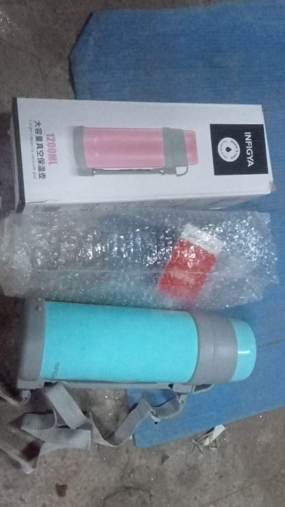 Stainless Steel Vacuum Bottle – 1200 ML Double-Wall Insulated Travel Bottle