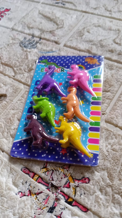 Dinosaur Shaped Erasers, 3D Puzzle Erasers (6 Pcs Set)