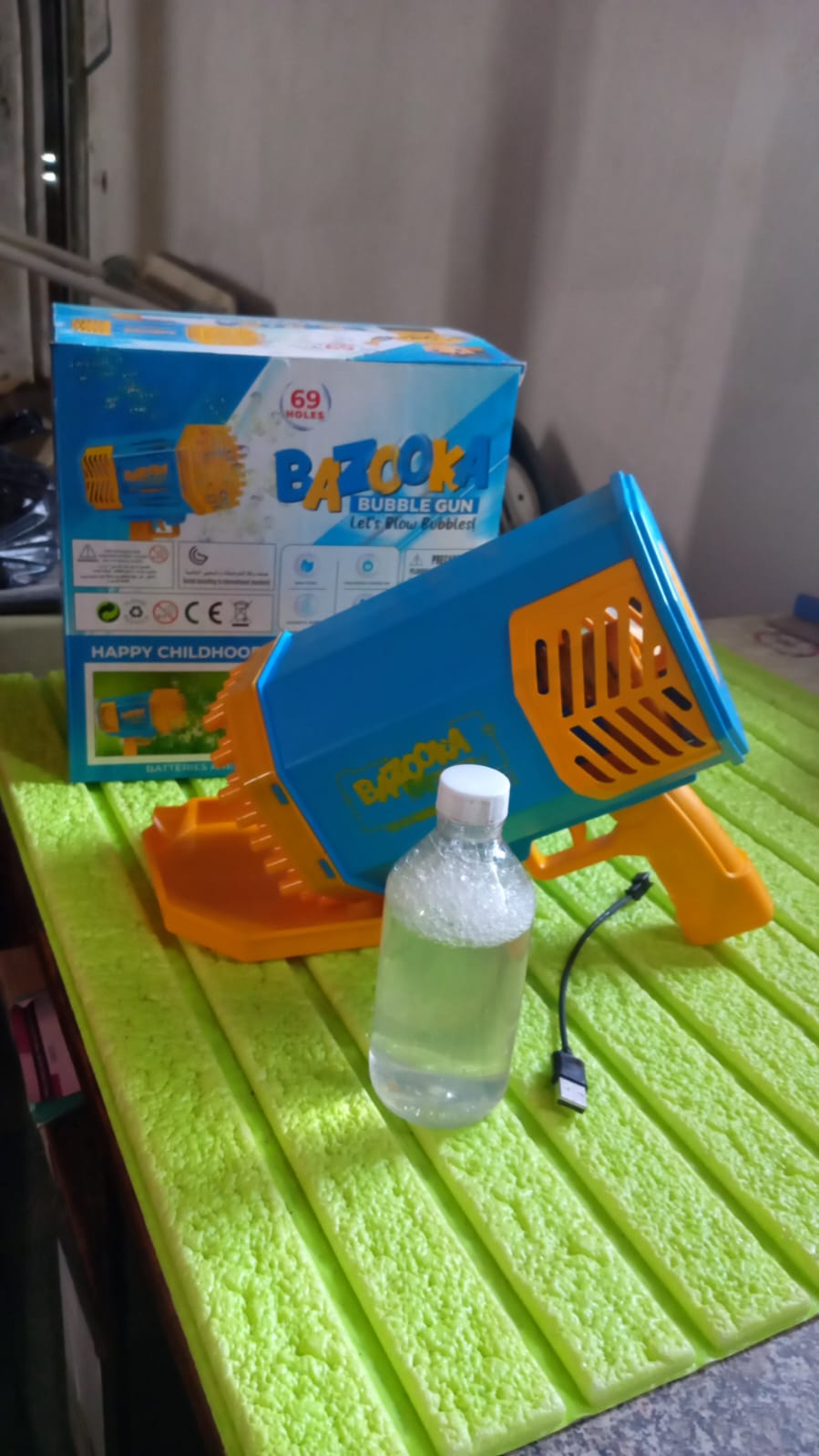 69 Holes Big Rechargeable Bubble Gun Powerful Machine Toy for Kids and Adults