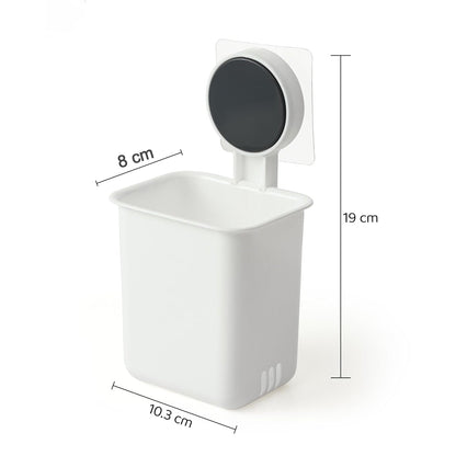 Wall Mounted Plastic Toothbrush Holder with Adhesive Installation (2 Pc)